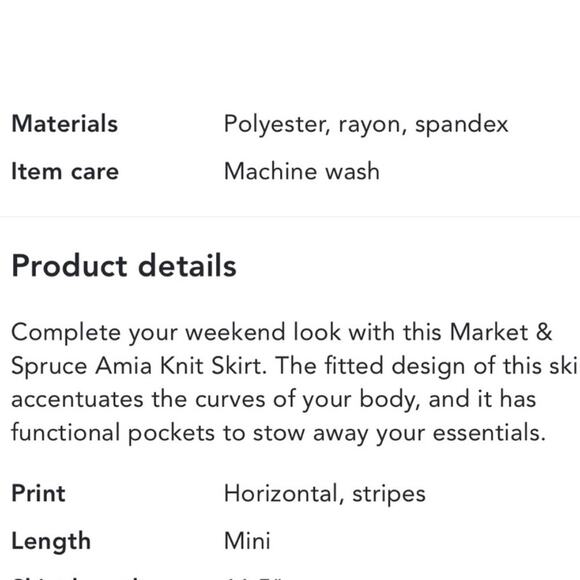 Market & Spruce Striped Super Soft Comfortable Bodycon Mini Skirt Coverup Large - Picture 9 of 9